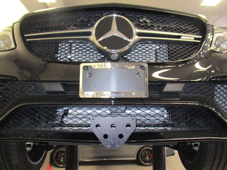 Rear License Plate Mounting Bracket For Mercedes-Benz GLS, GLA, GLC, GLE - Black Plastic Holder