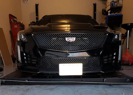 Front License Plate For 2016-2019 Cadillac CTS- V with Carbon Fiber Front Spoiler (SNS162)