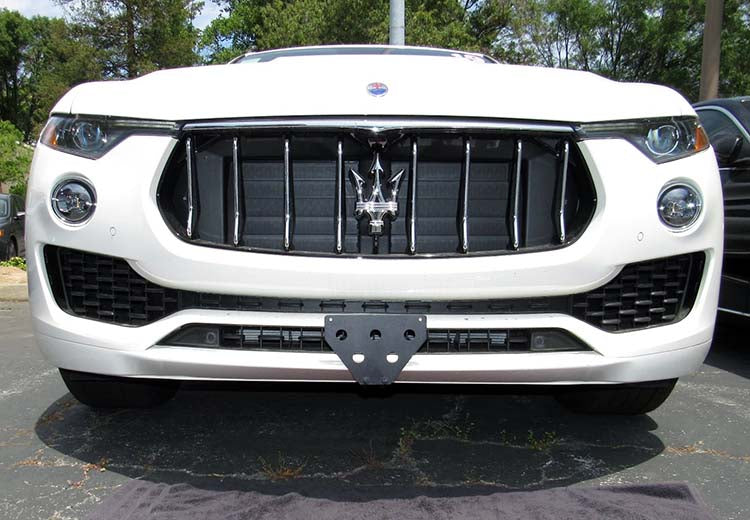 Front License Plate Holder For Maserati Ghibli M157 (2014-2017) – ABS Black, OEM 670025268