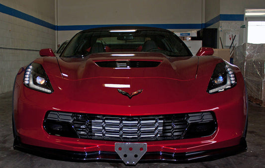 Front License Plate For 2015-2019 C7 Corvette with factory Z06/Z07 Stage 2 and Stage 3 spoiler only (SNS50a)